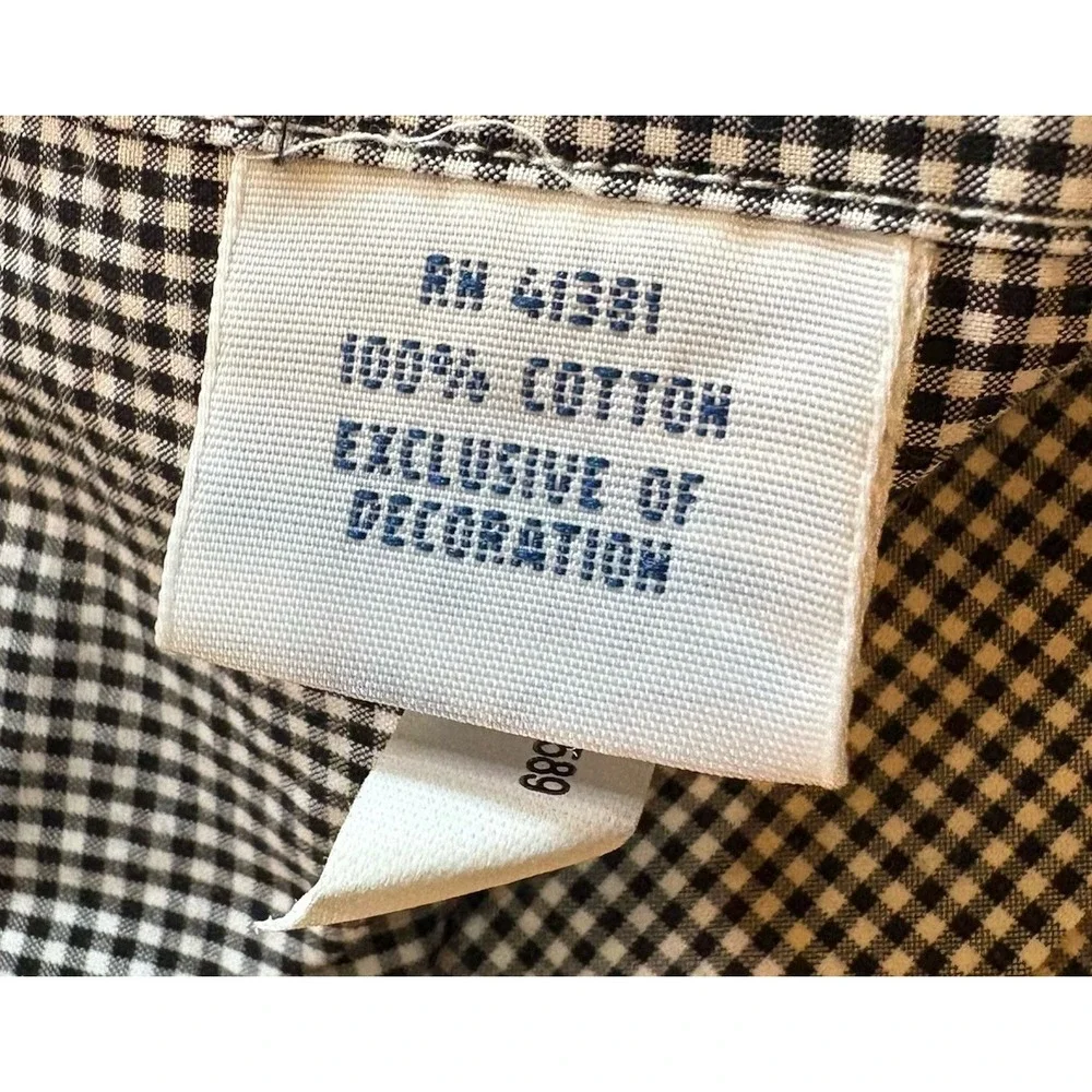 Ralph Lauren Pony Check Long Sleeve Cotton Button Down Shirt 3XB Big Black White